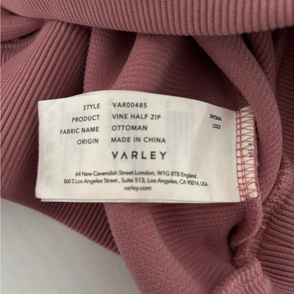 Varley Vine Half Zip Ottoman Sweatshirt Blush Pink Size S - Picture 5 of 6